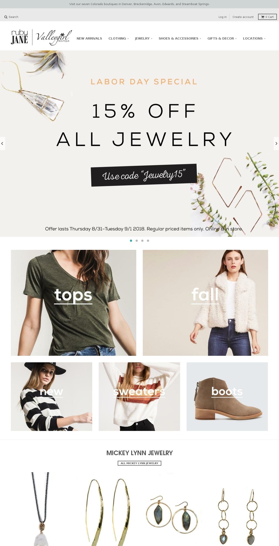 breckenridgevalleygirlboutique.com — Shopify storefront screenshot