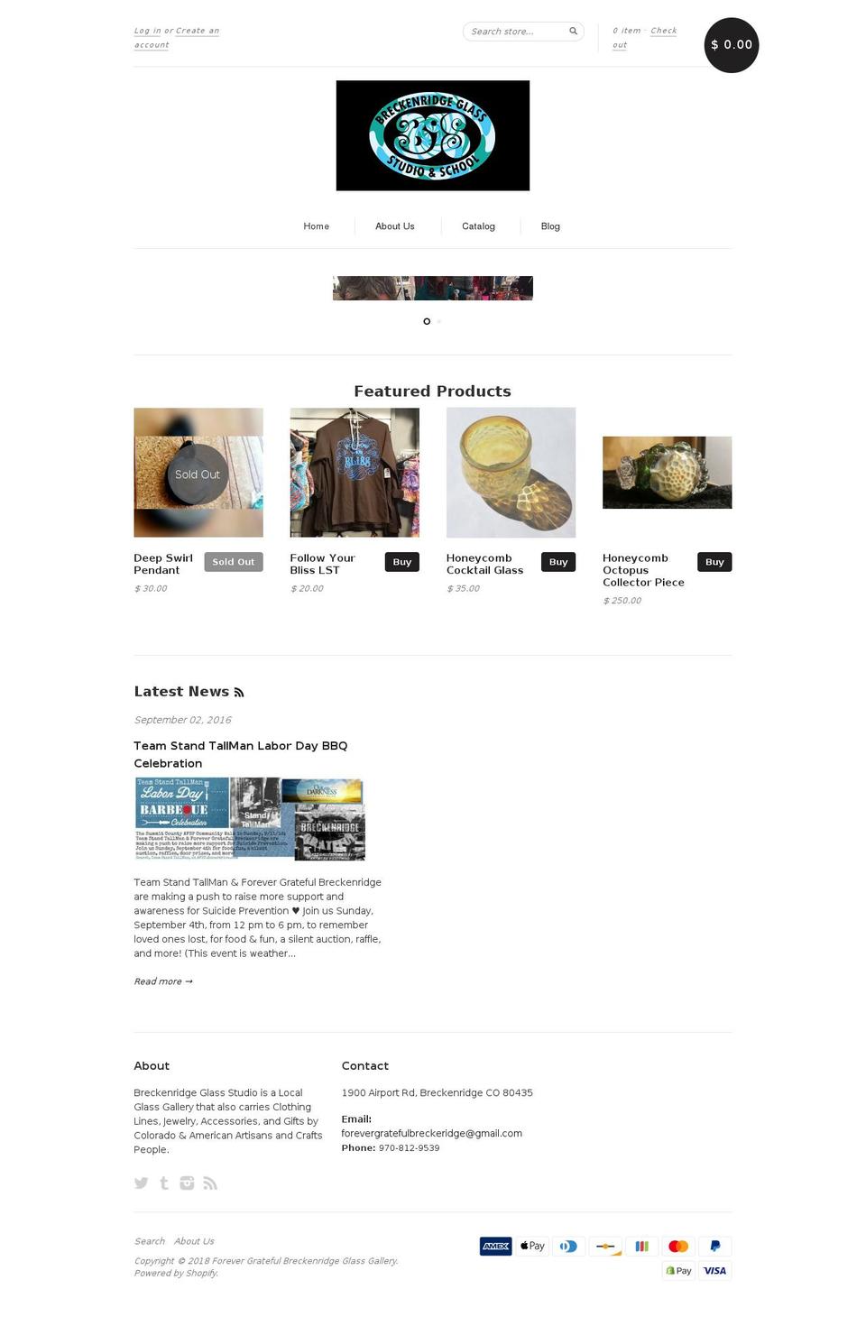 breckglass.com — Shopify storefront screenshot