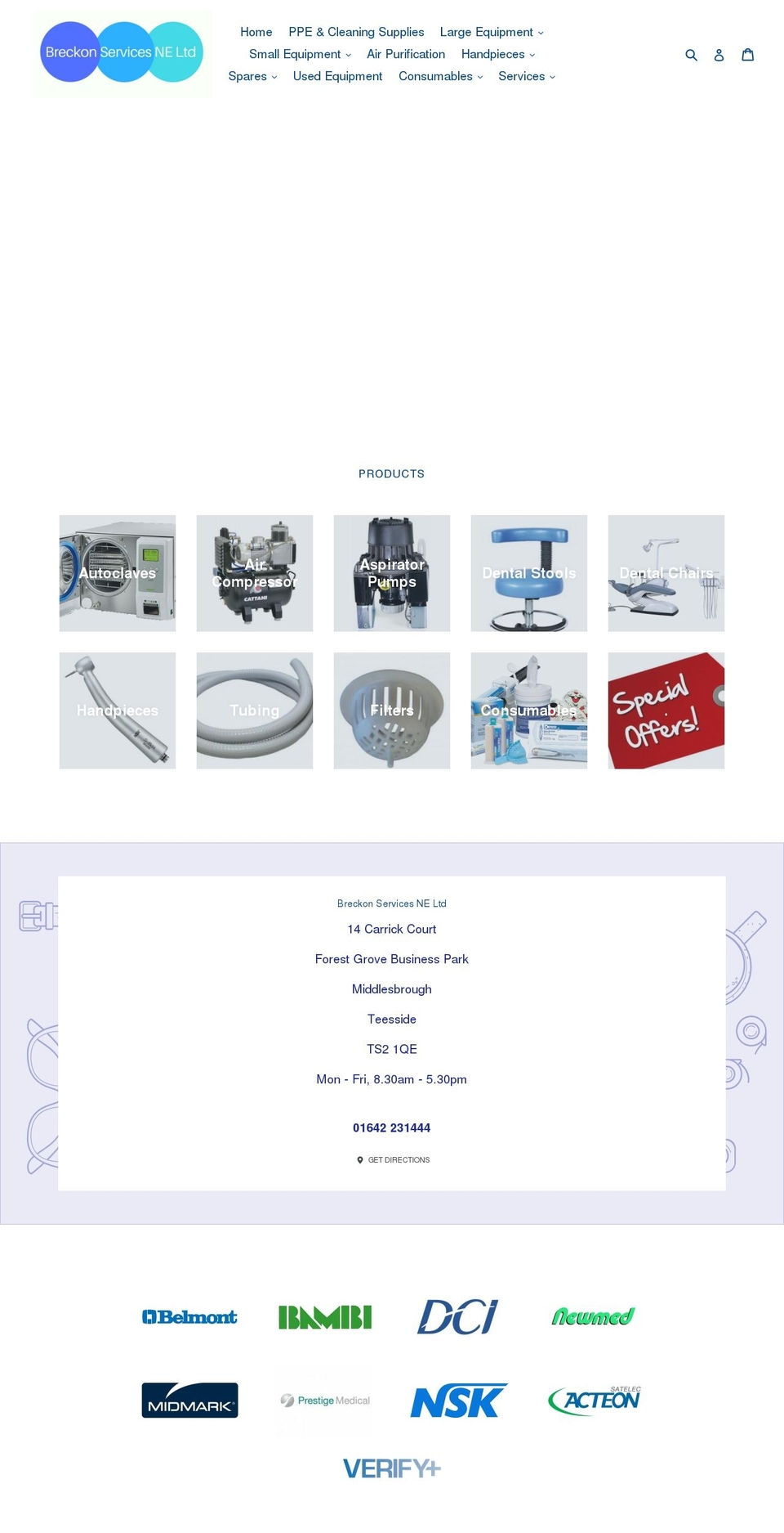 breckonservices.com — Shopify storefront screenshot