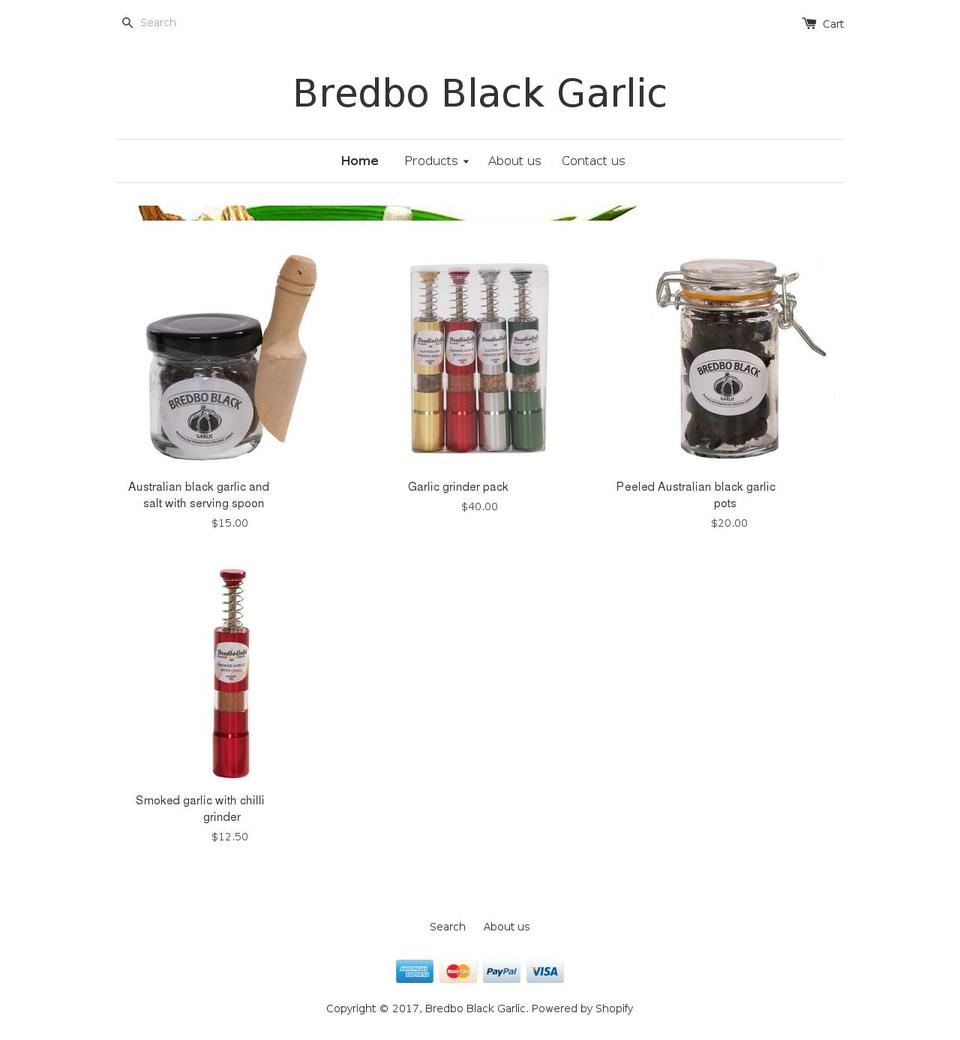 bredboblack.com.au shopify website screenshot