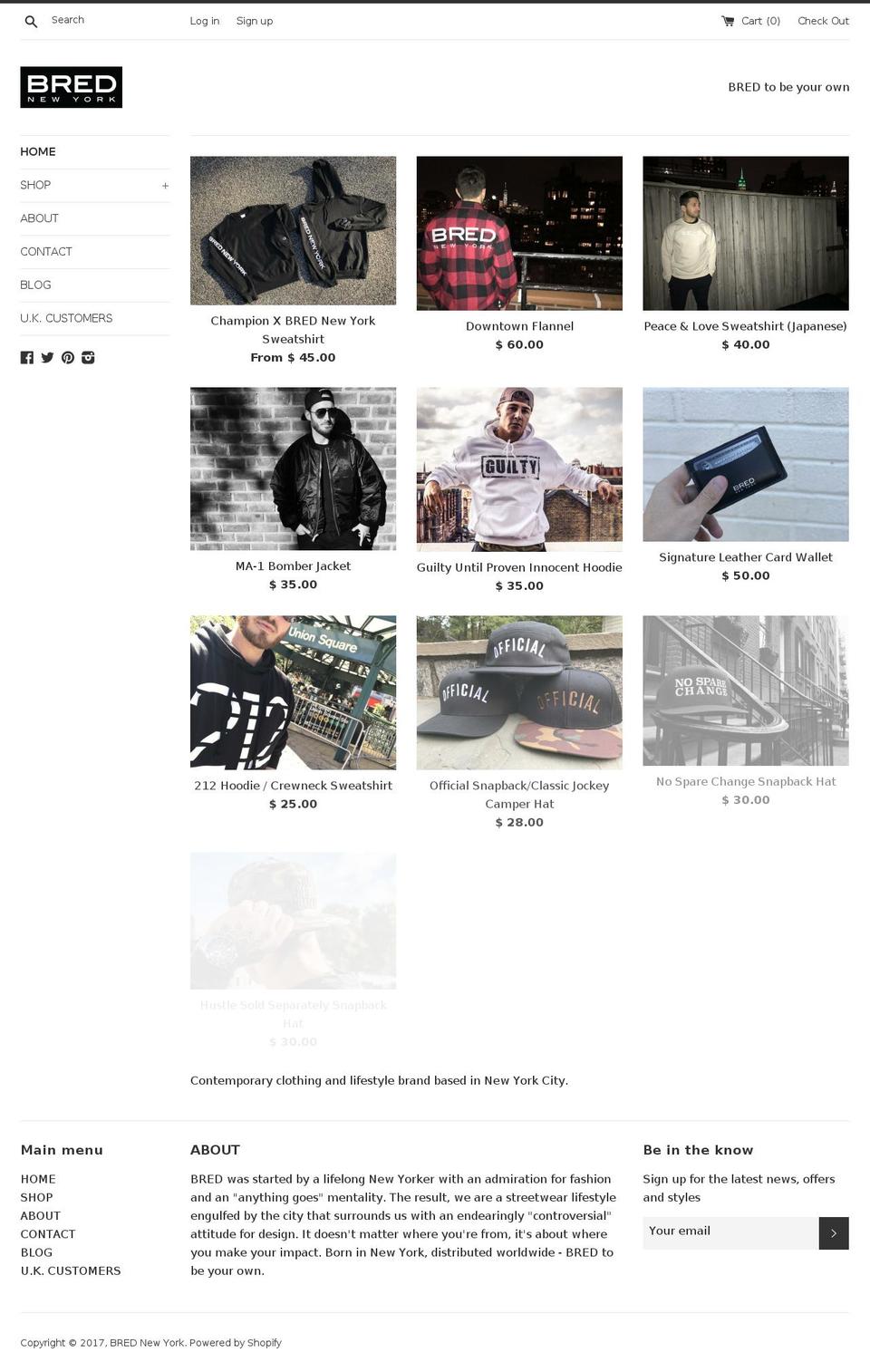 brednewyork.com shopify website screenshot