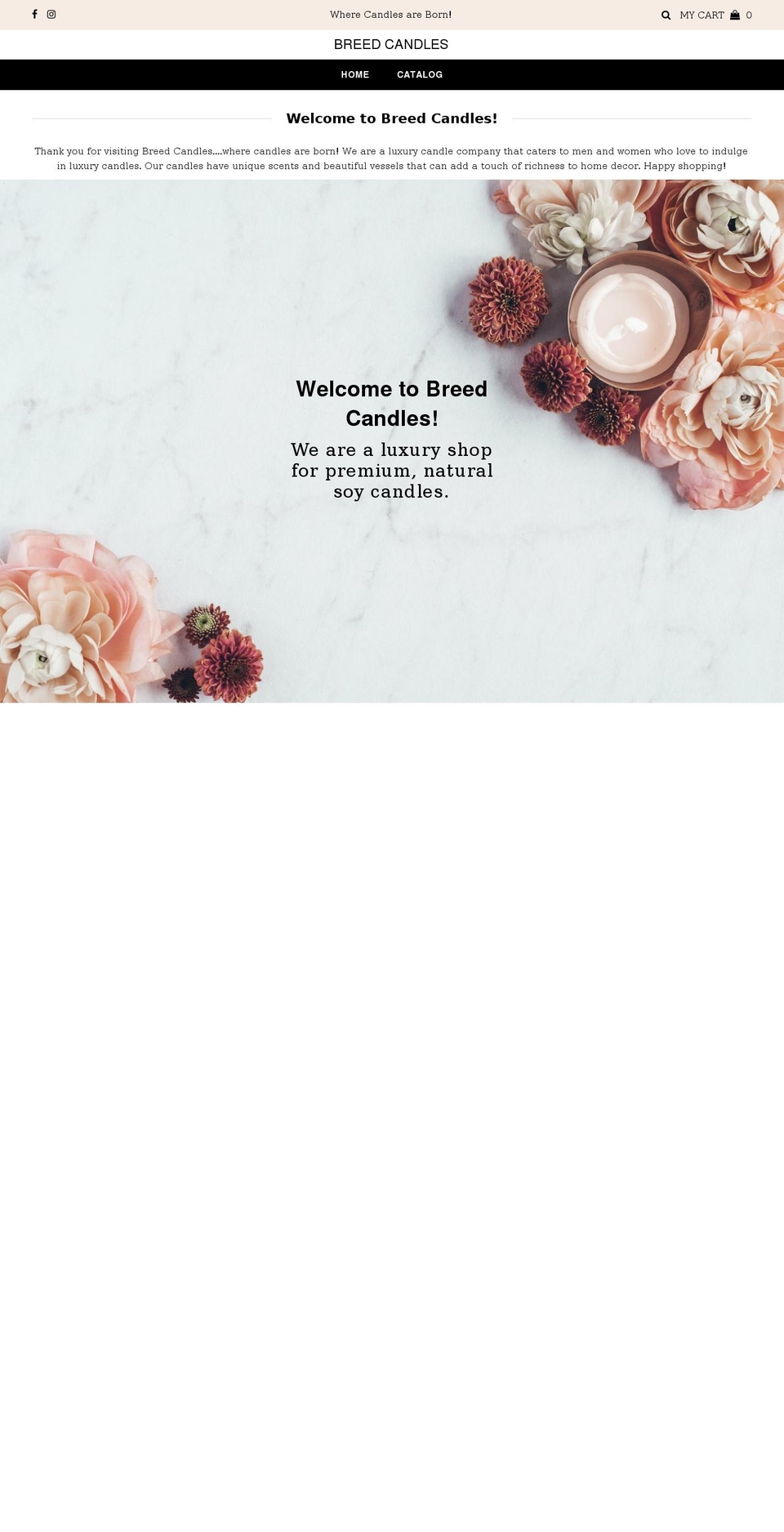 breedcandles.com shopify website screenshot
