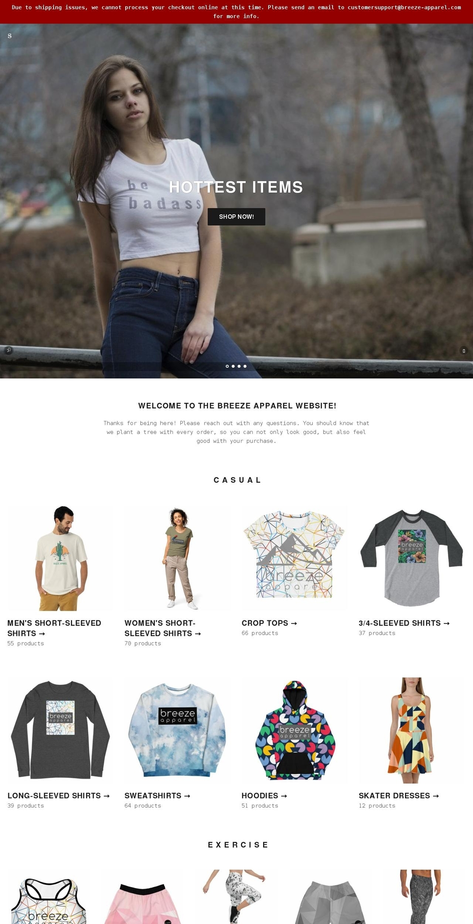 breeze-apparel.com shopify website screenshot