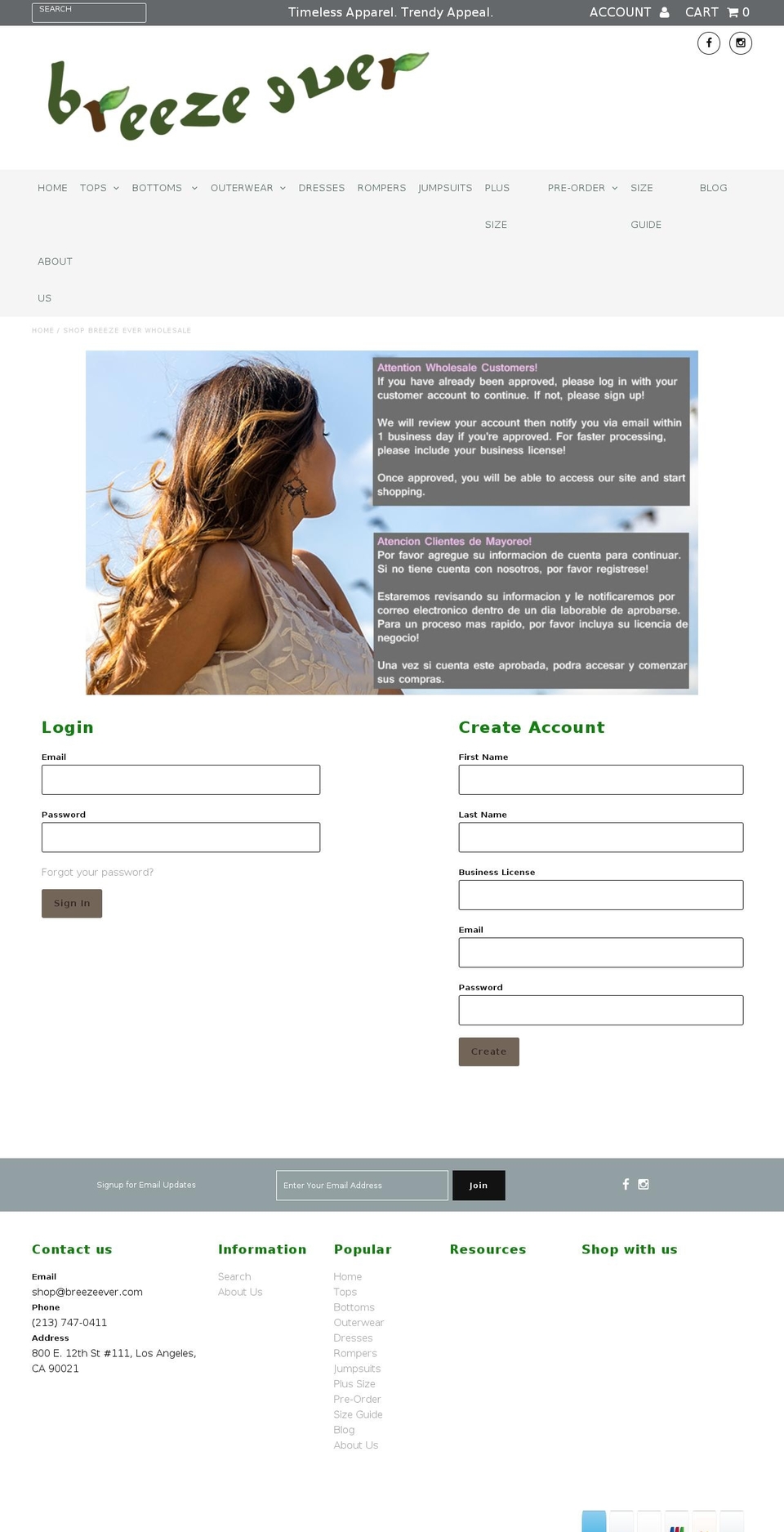 breezeever.com shopify website screenshot