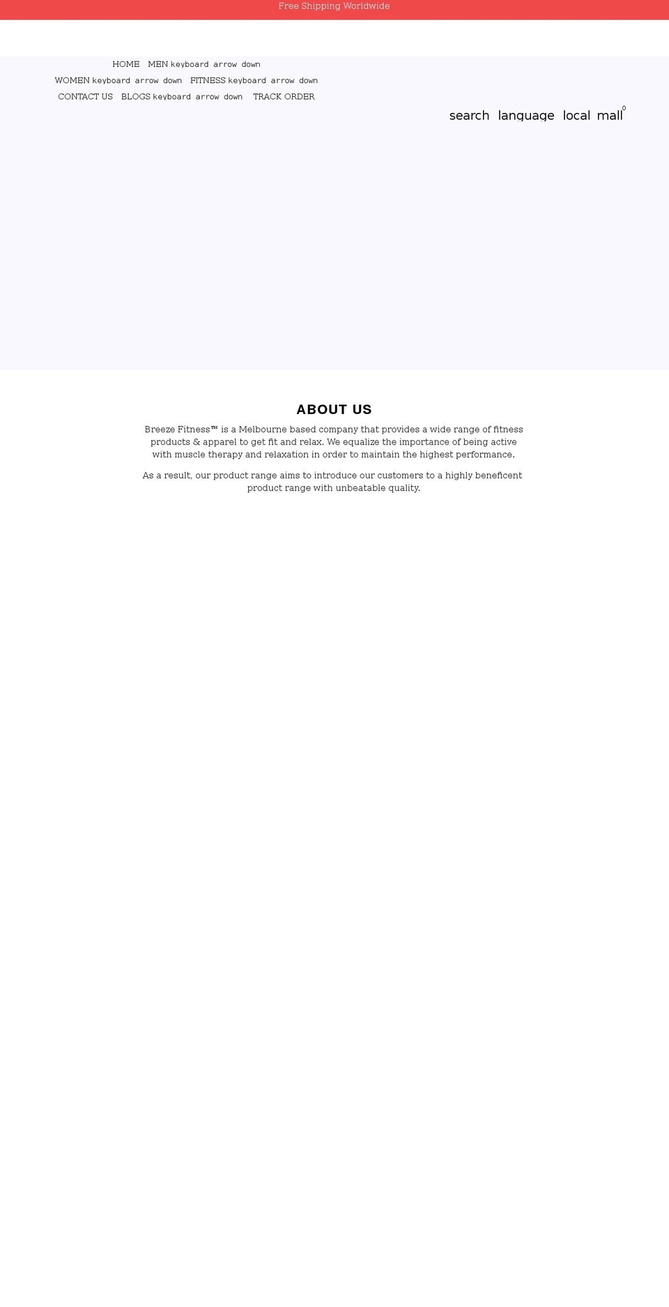breezefitness.com.au shopify website screenshot