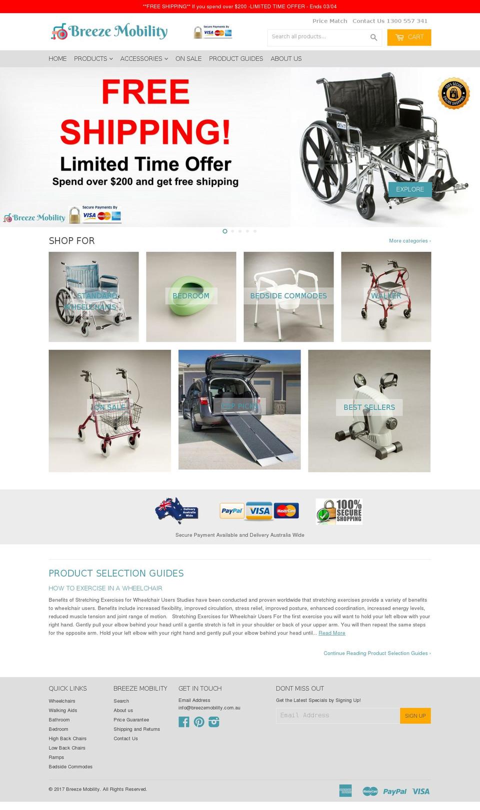 breezemobility.com.au shopify website screenshot