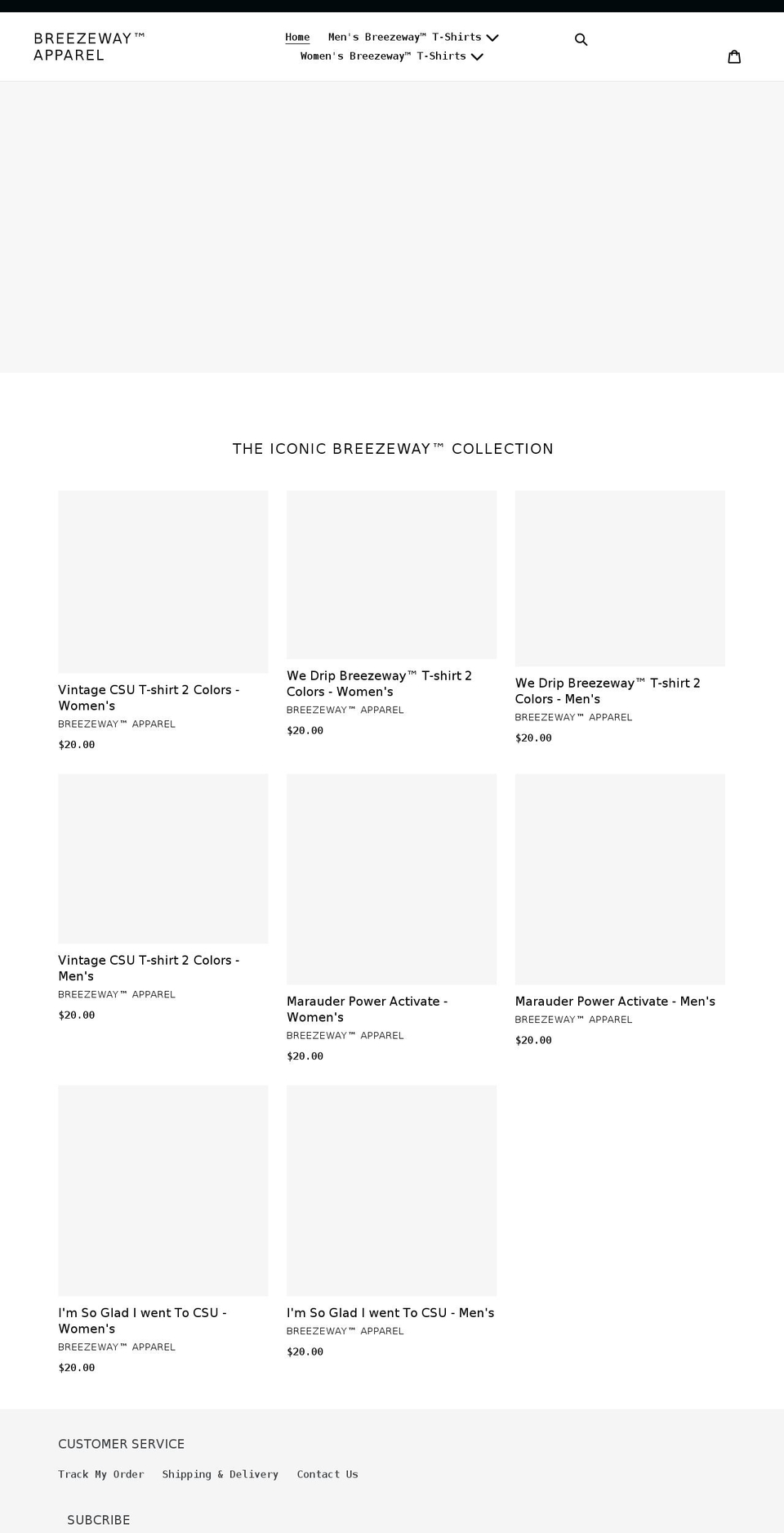 breezewayapparel.com shopify website screenshot