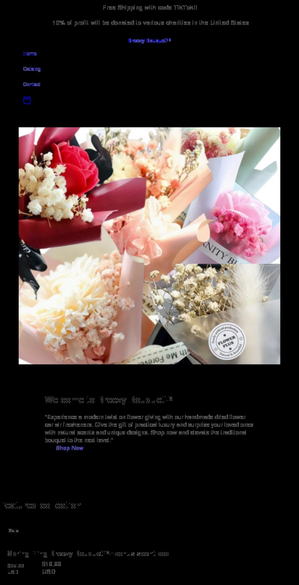 breezybouquet.com shopify website screenshot