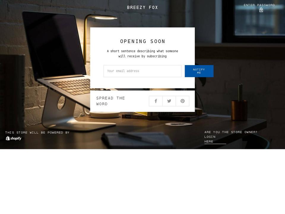breezyfox.com shopify website screenshot