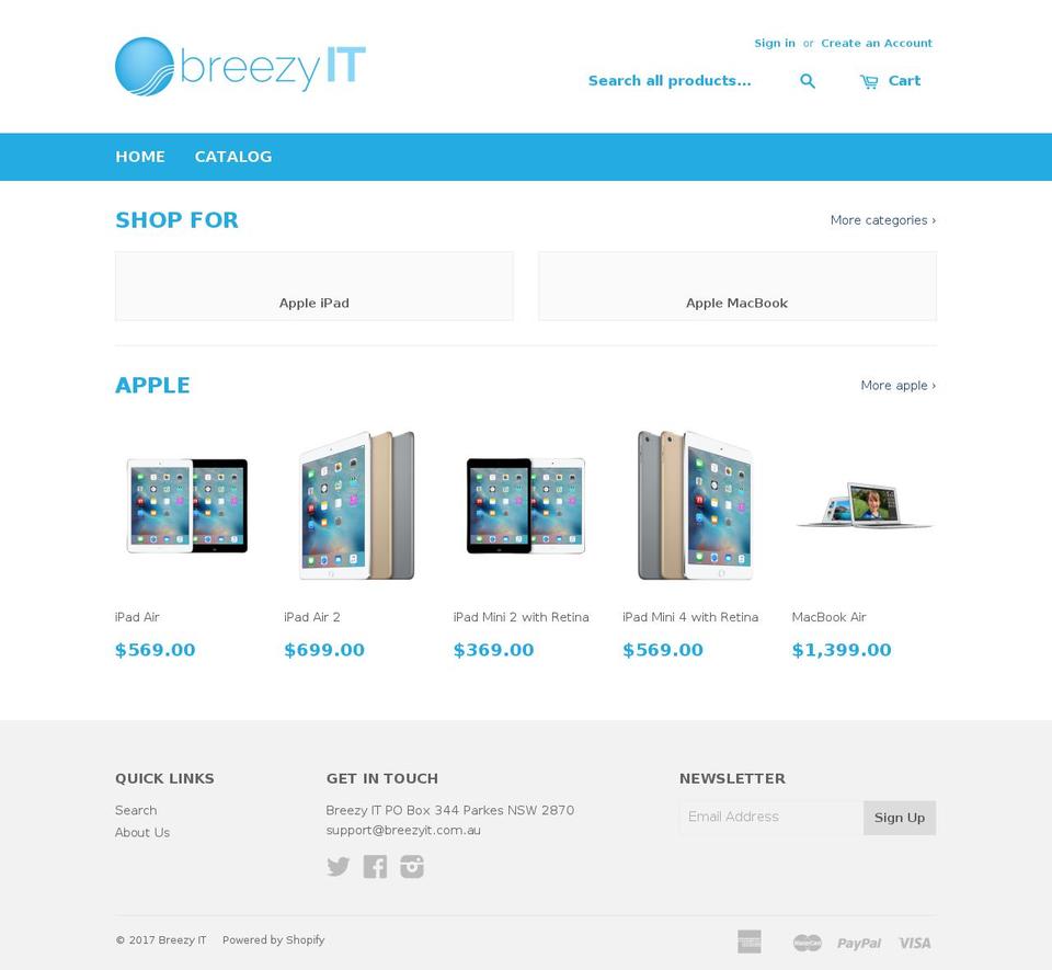 breezyit.com.au shopify website screenshot