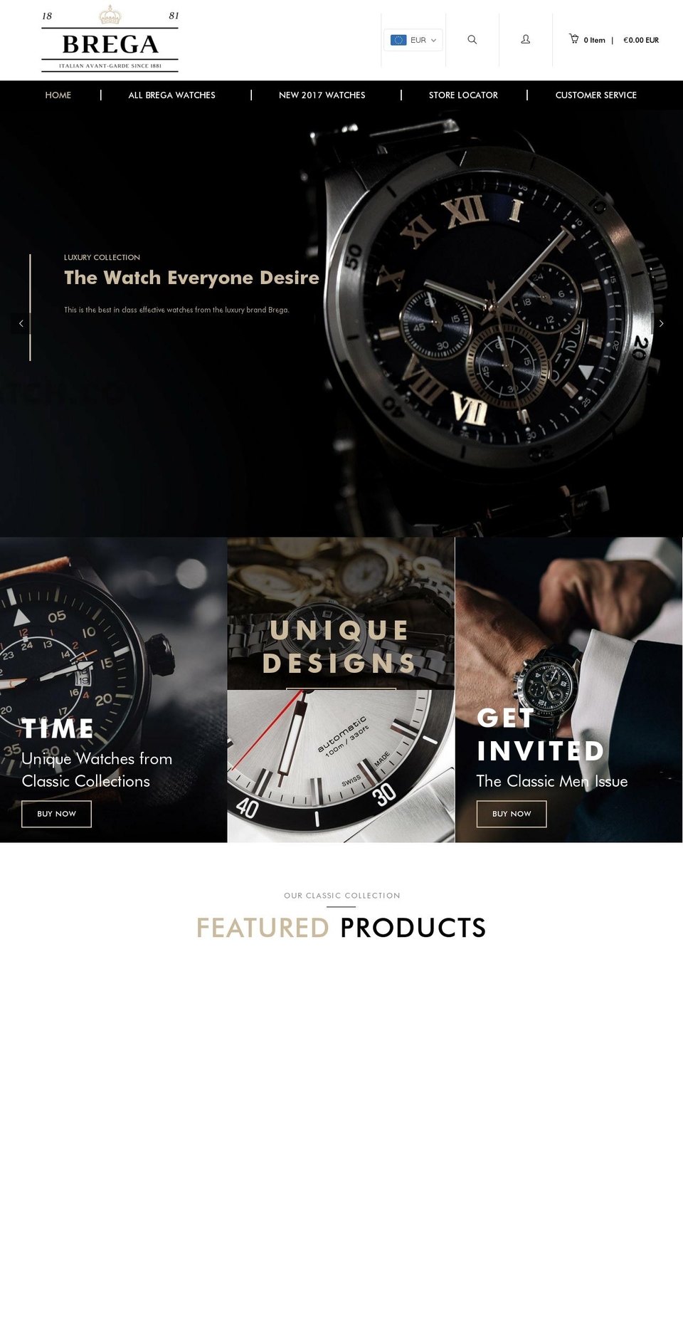 install Shopify theme site example bregawatches.com