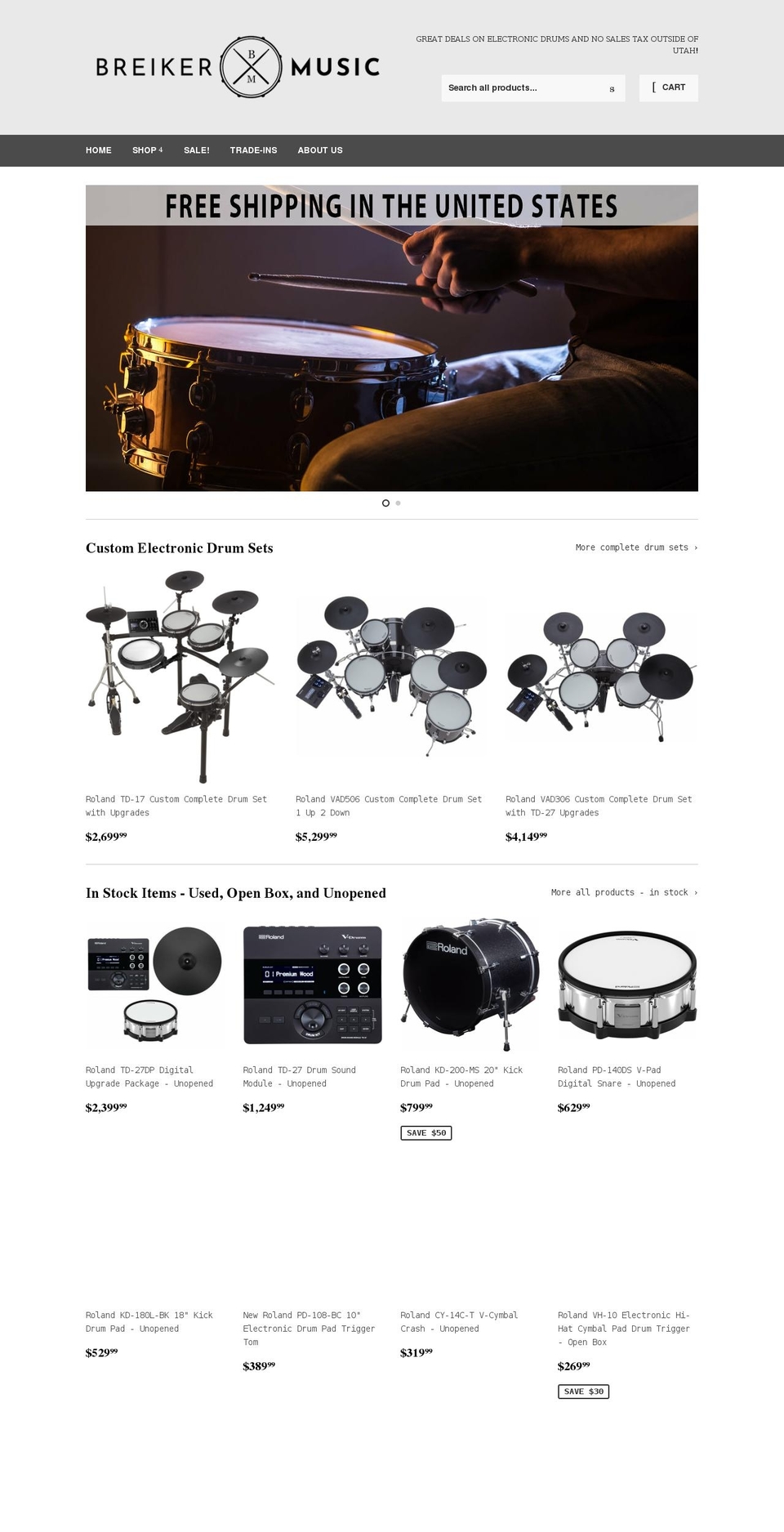 breikermusic.com shopify website screenshot