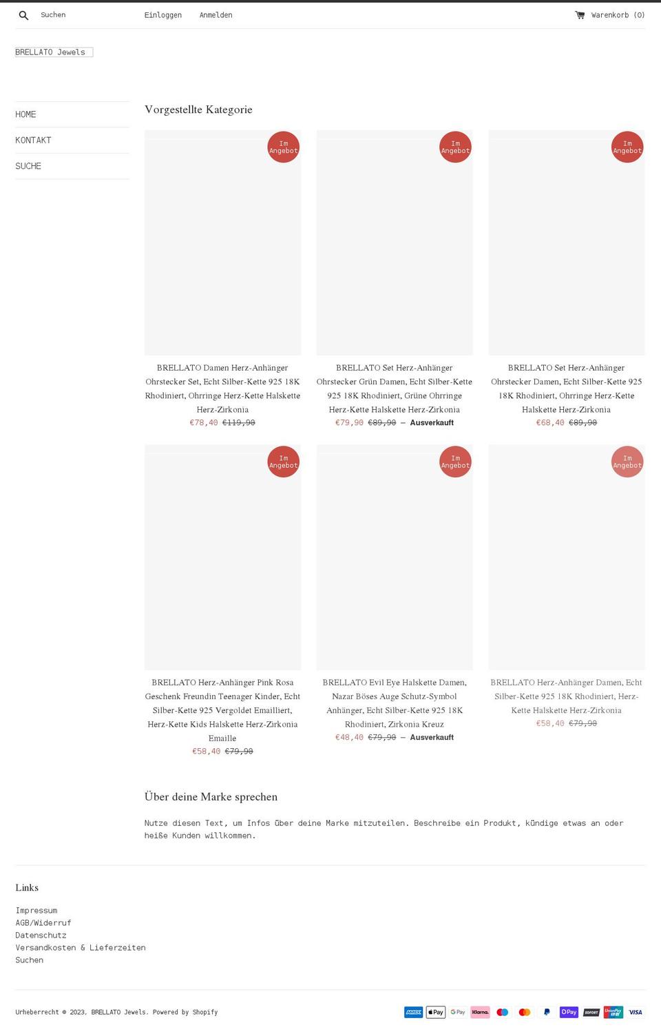 brellato.com shopify website screenshot