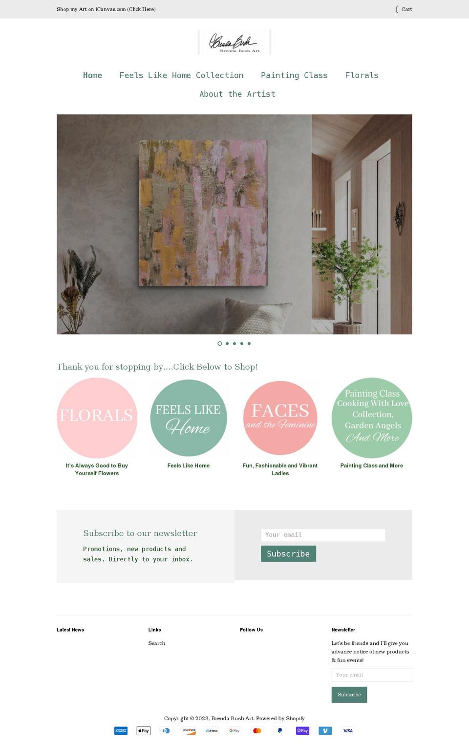 brendabushart.com shopify website screenshot