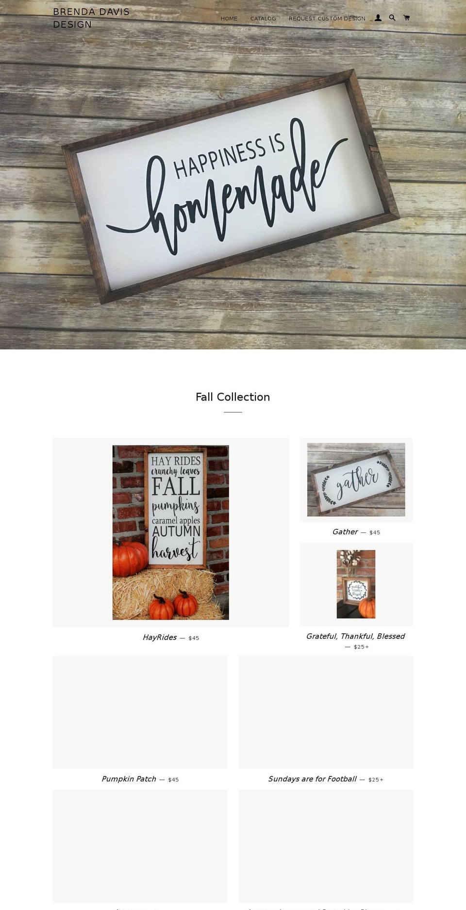brendadavisdesign.com — Shopify storefront screenshot