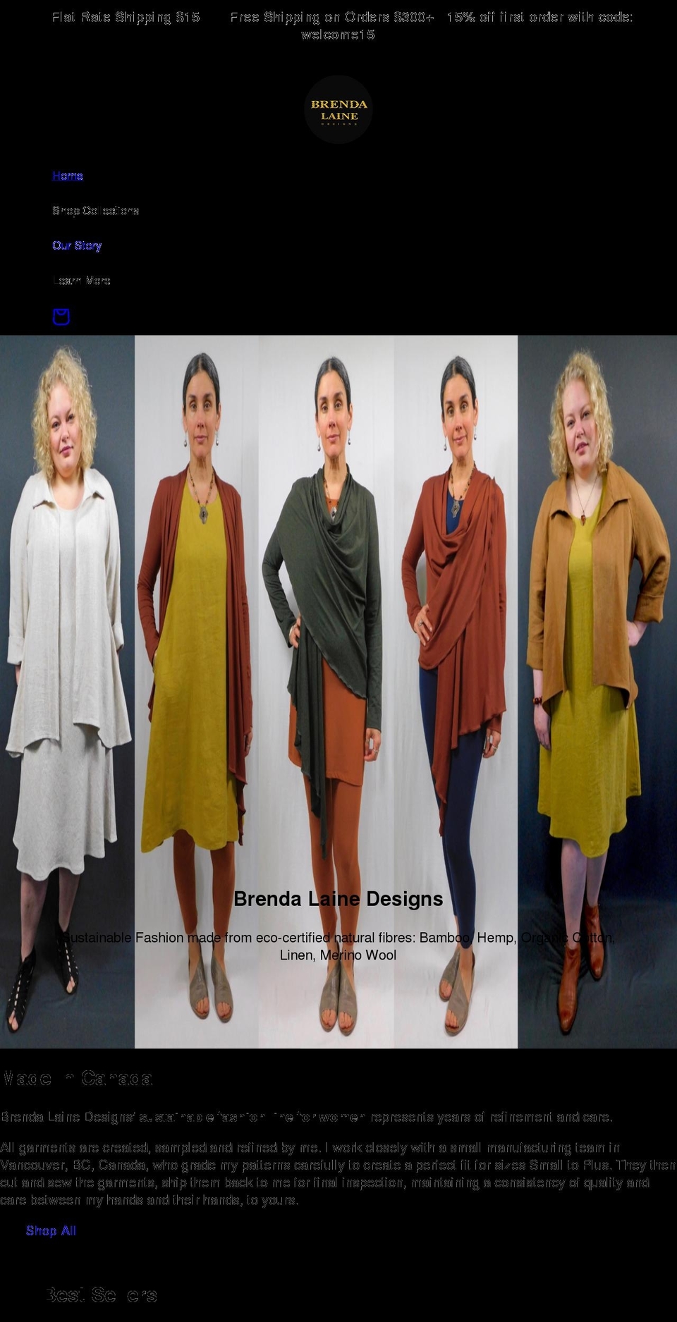 brendalaine.com shopify website screenshot