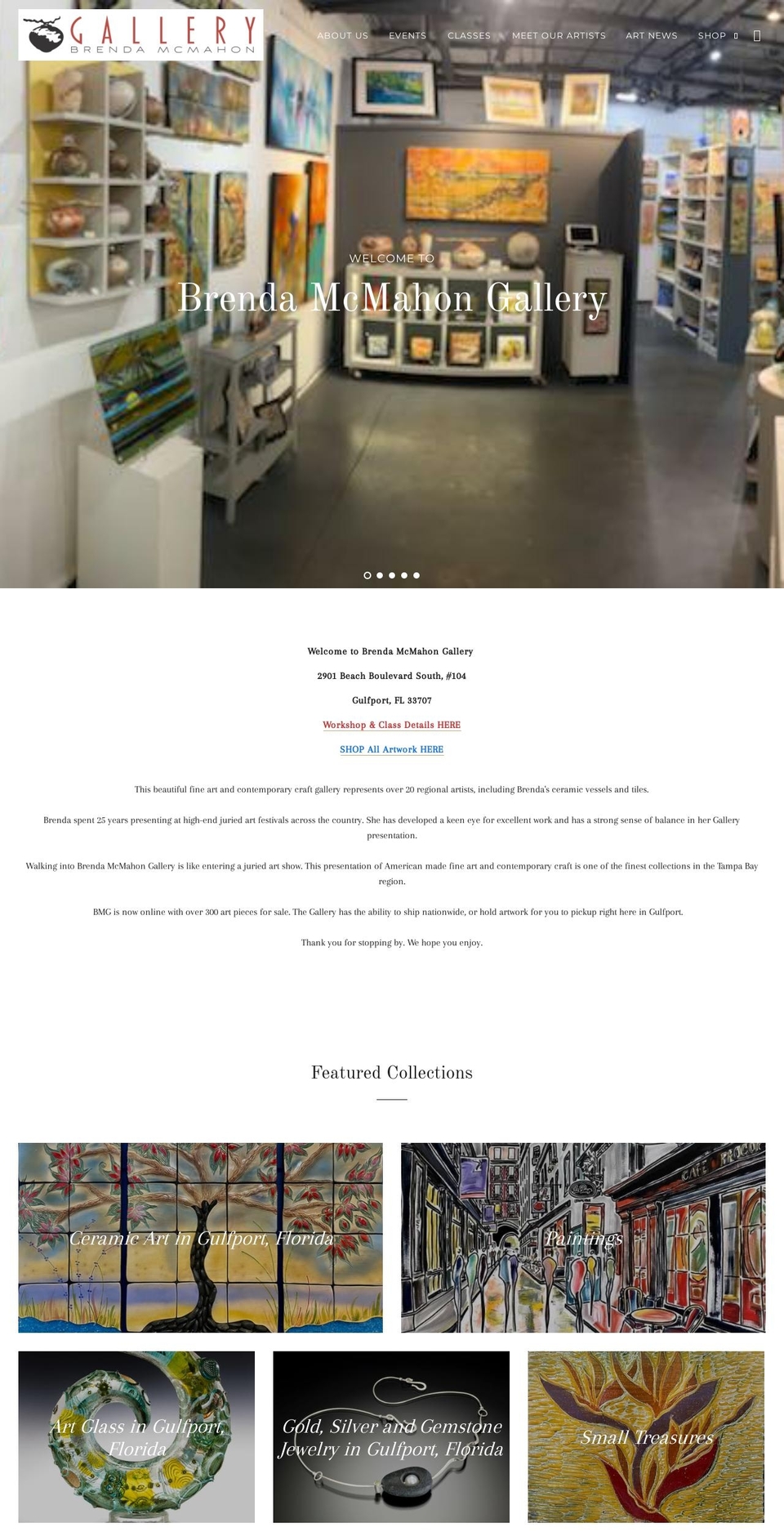 brendamcmahongallery.com shopify website screenshot