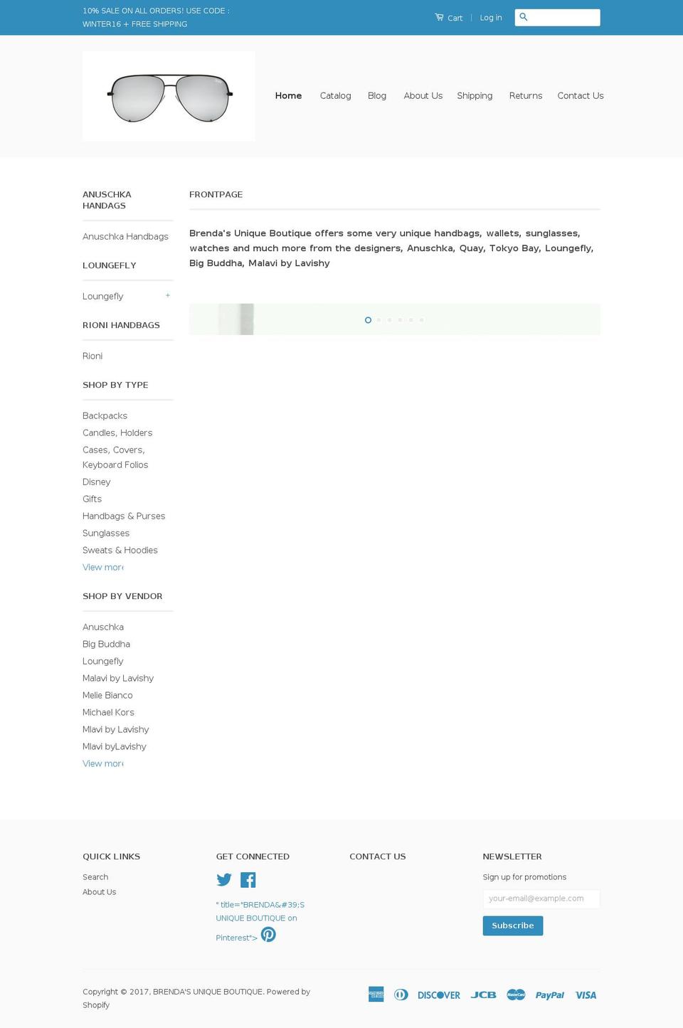 brendasuniqueboutique.com shopify website screenshot