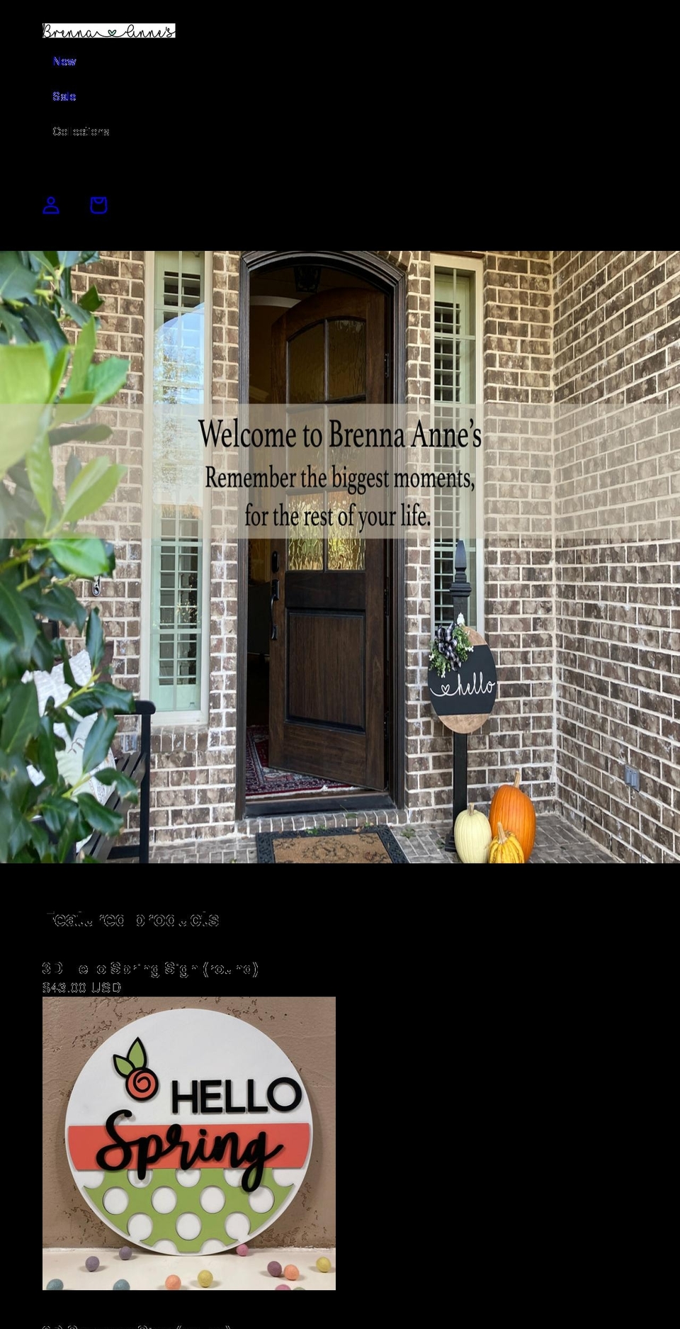 brennaannes.com shopify website screenshot