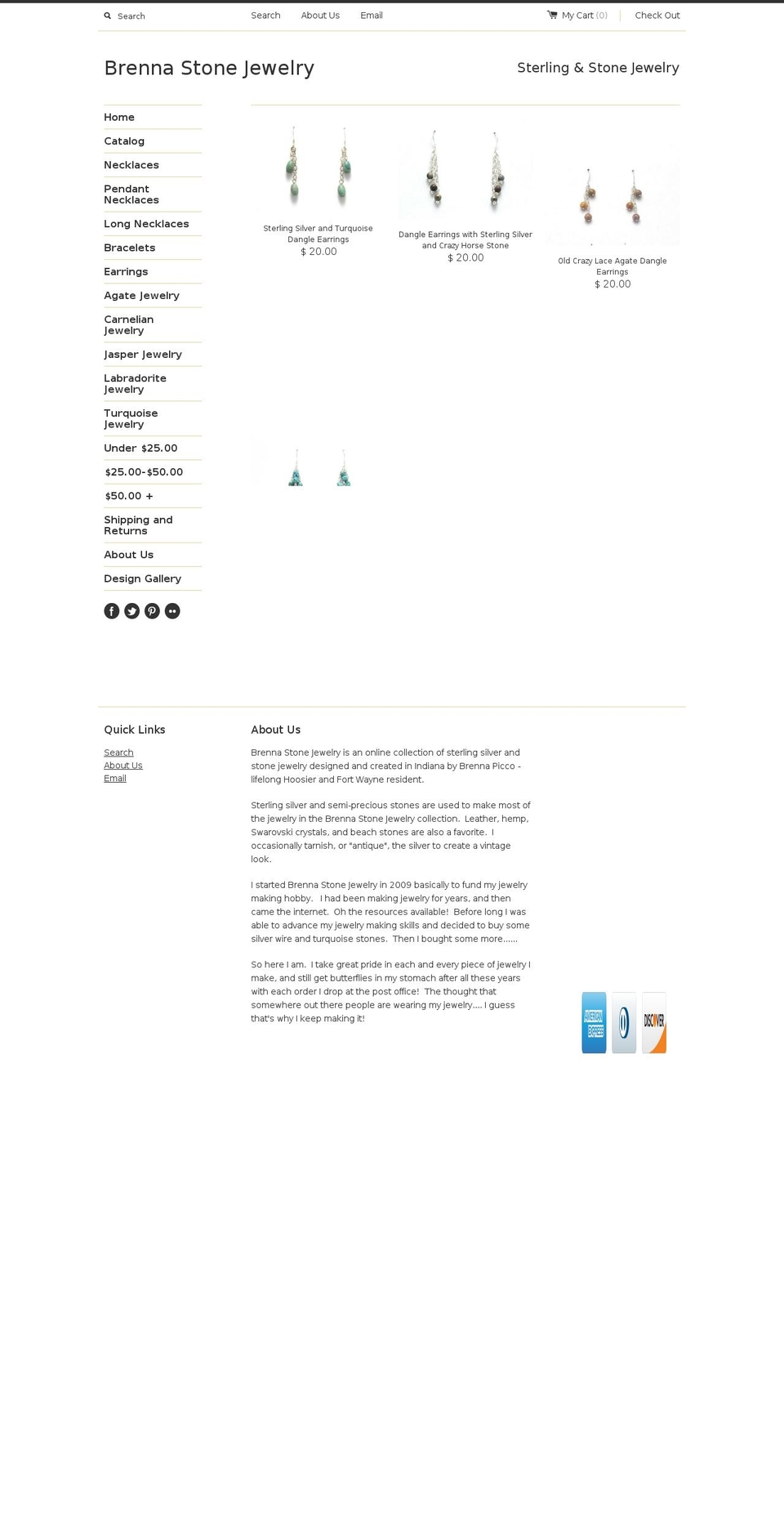 brennastonejewelry.com shopify website screenshot