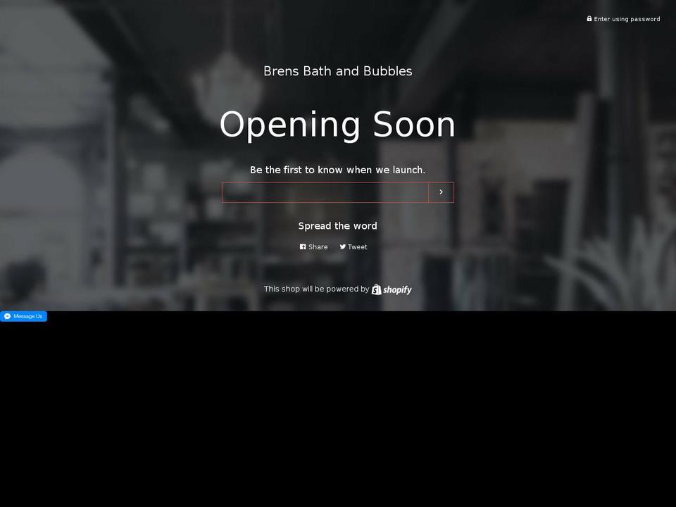 brensbathandbubbles.com shopify website screenshot
