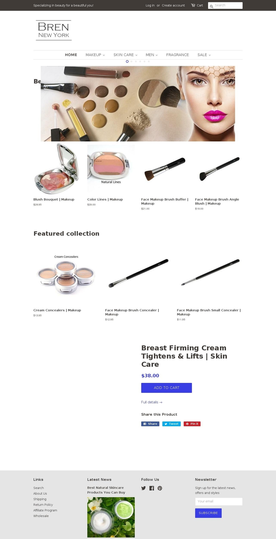 brenskincare.com — Shopify storefront screenshot