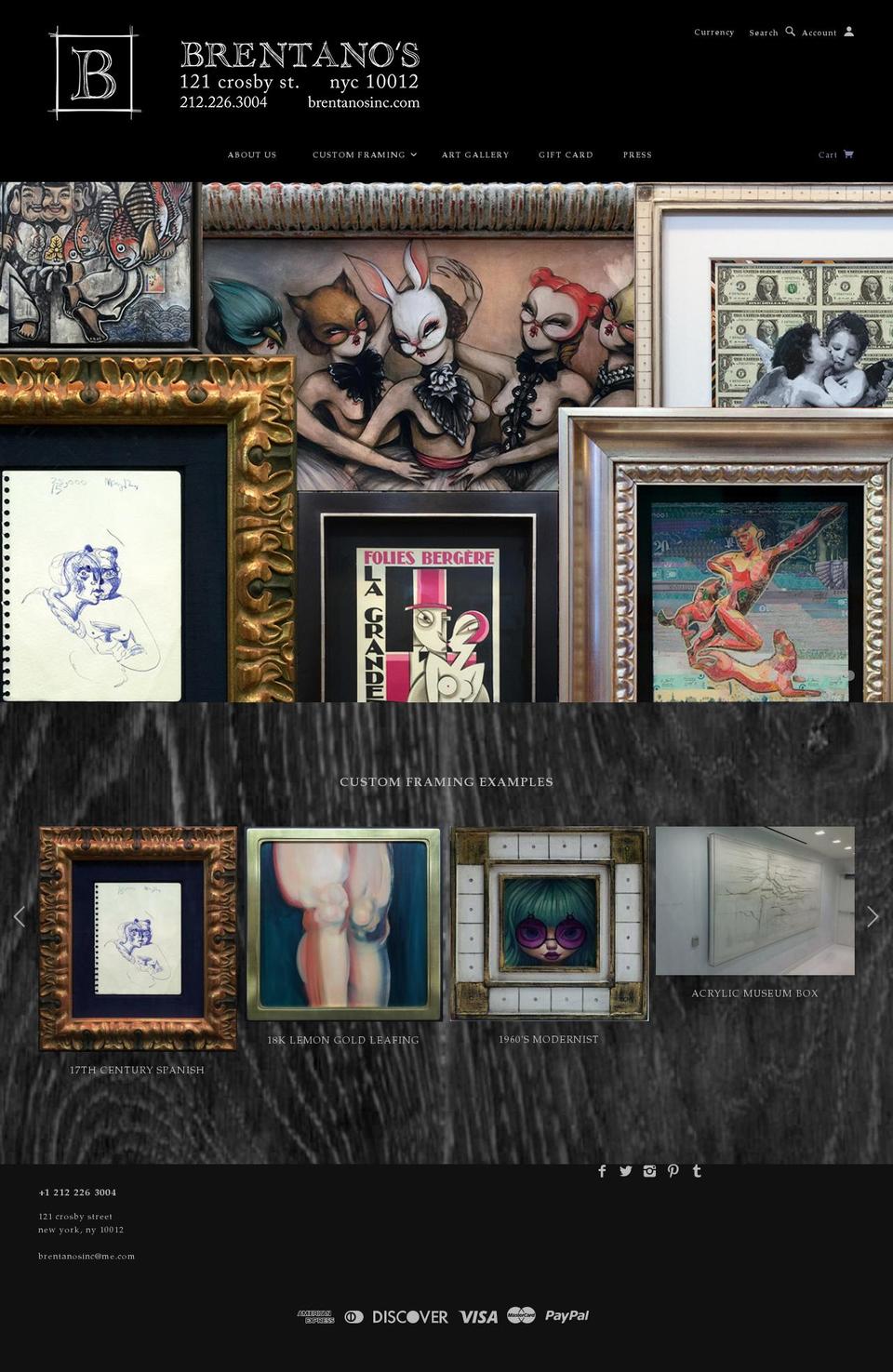 brentanosinc.com shopify website screenshot