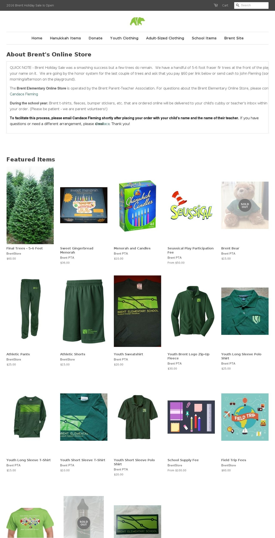 brentstore.org shopify website screenshot