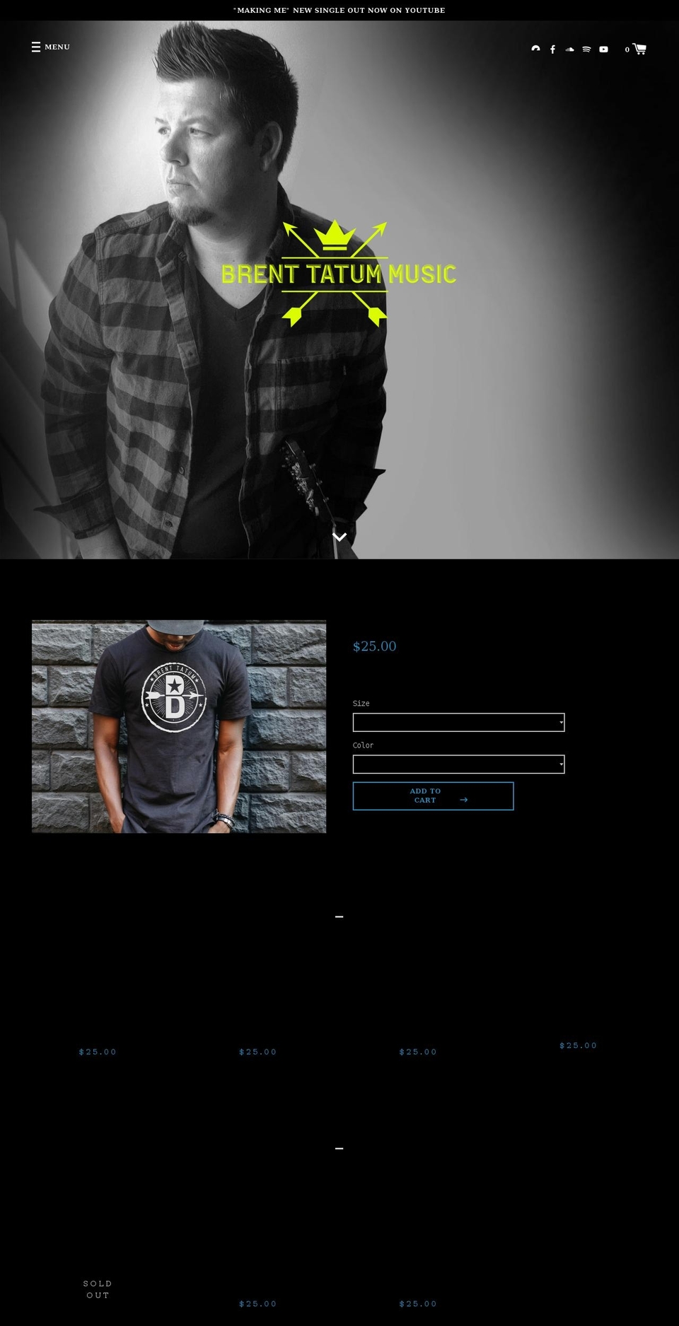brenttatum.com shopify website screenshot