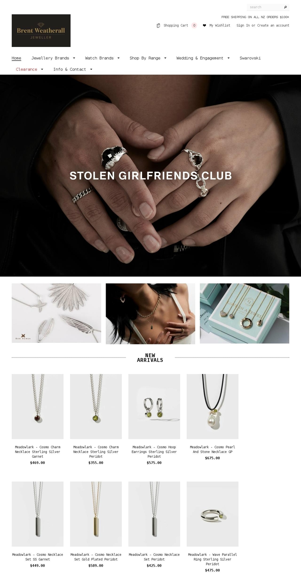 brentweatheralljeweller.co.nz shopify website screenshot