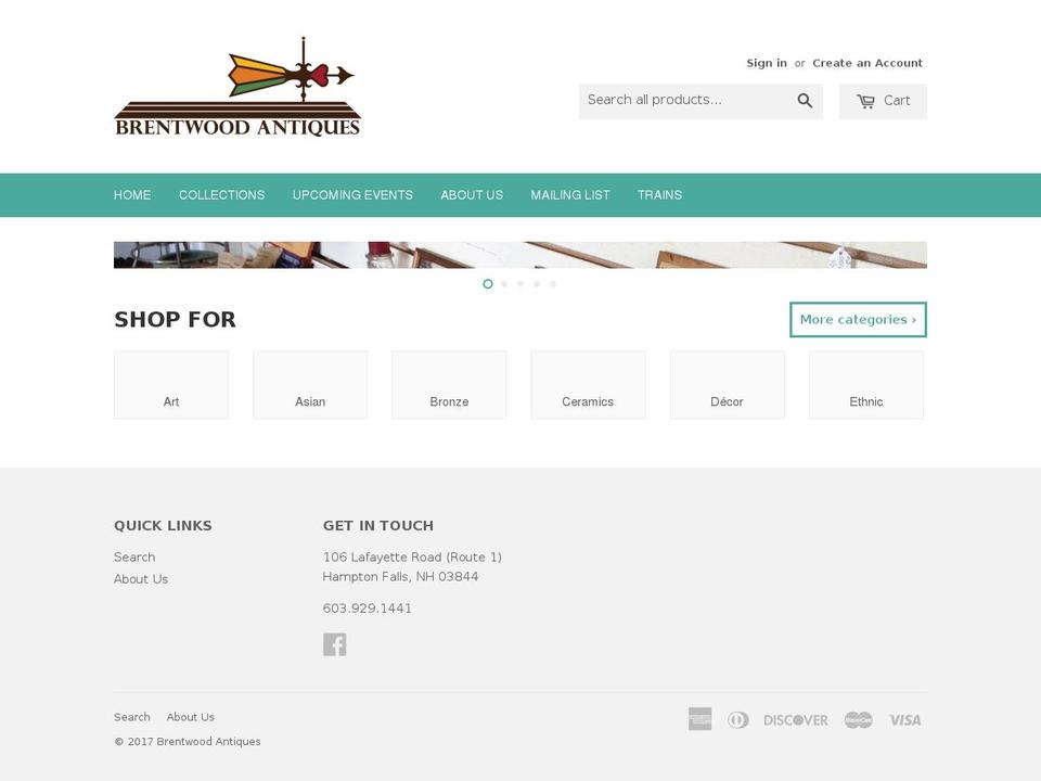 brentwoodantiques.com shopify website screenshot