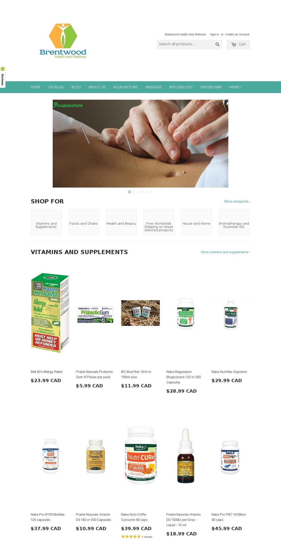 brentwoodhealthandwellness.com shopify website screenshot