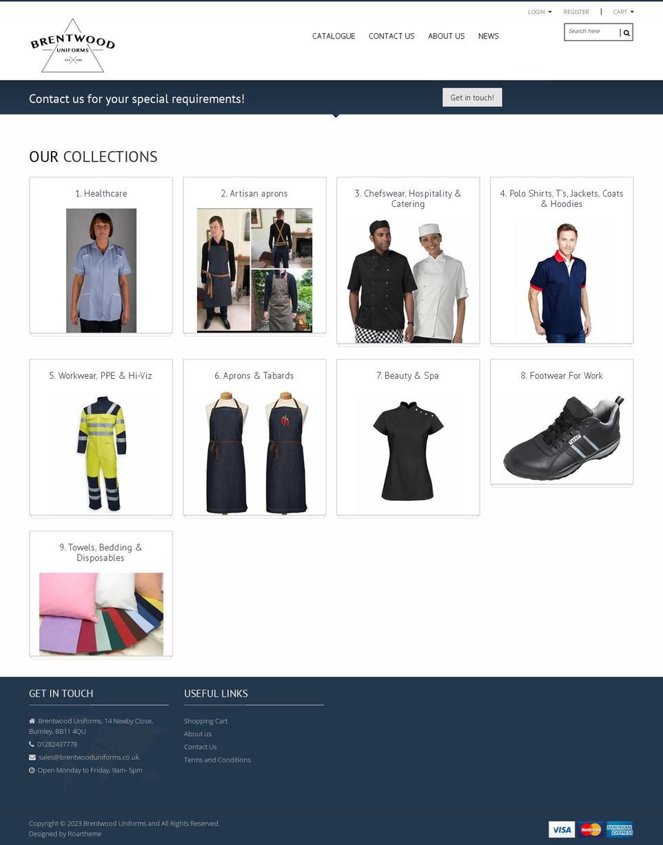 QuickShop Shopify theme site example brentwooduniforms.co.uk