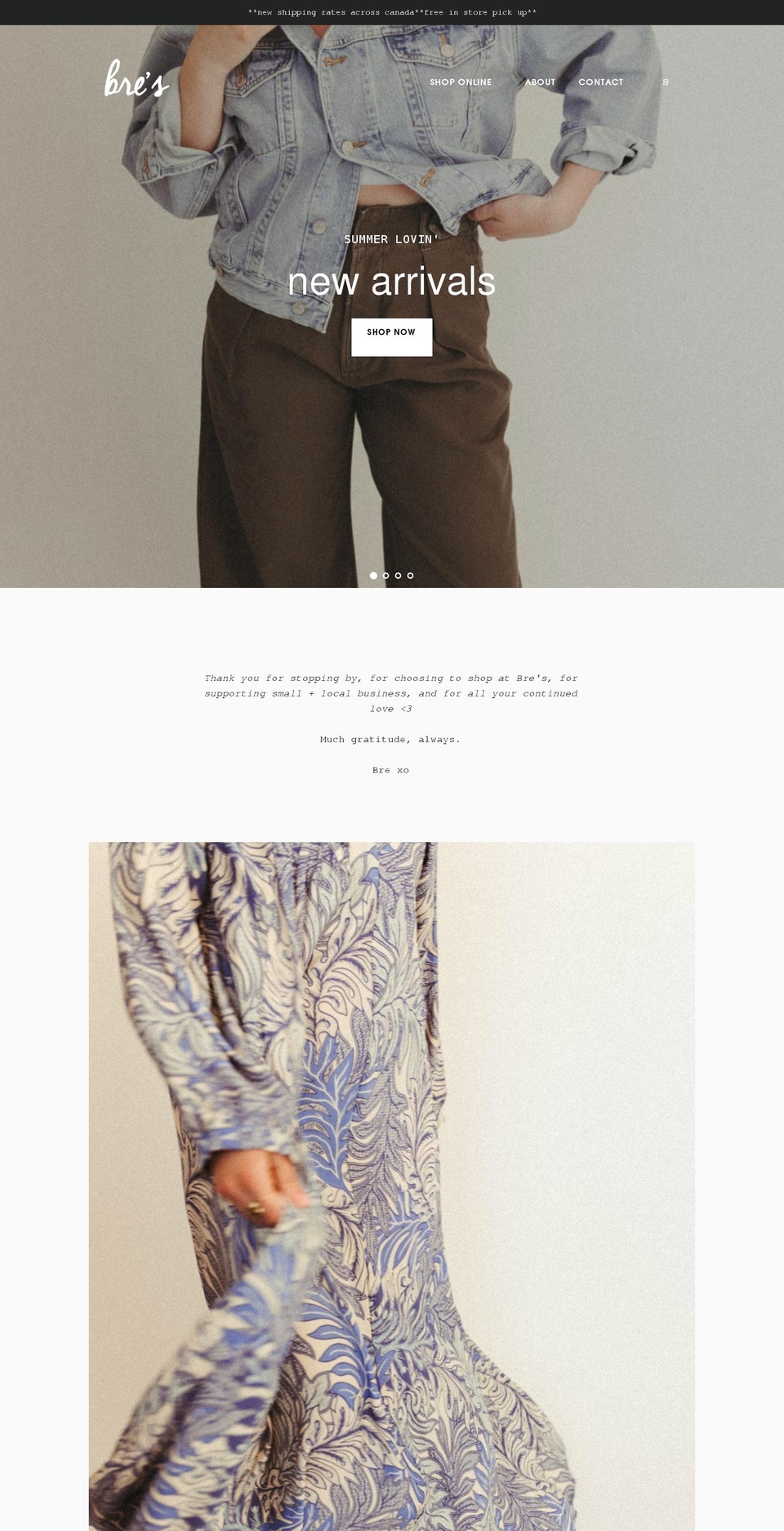 bresboutique.com shopify website screenshot