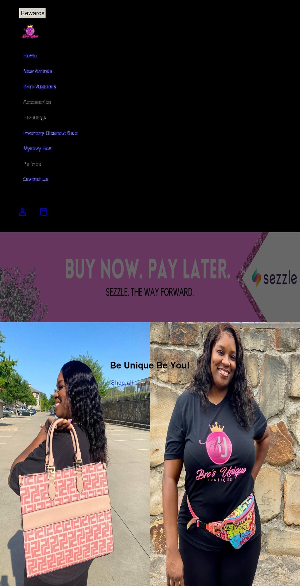 bresuniqueboutique.com shopify website screenshot