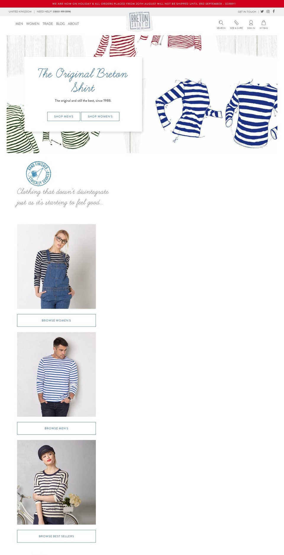 bretonshirt.com shopify website screenshot