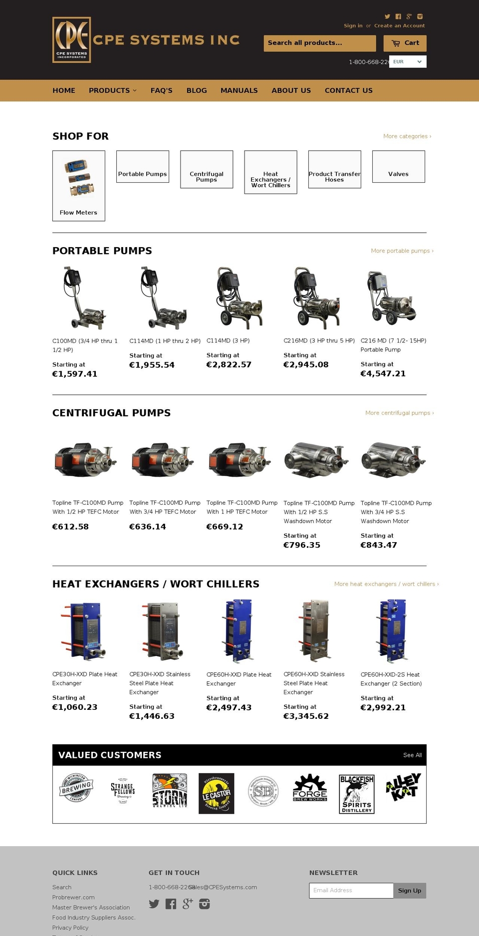Copy of CPE Systems 2016 Shopify theme site example brew-pumps.com