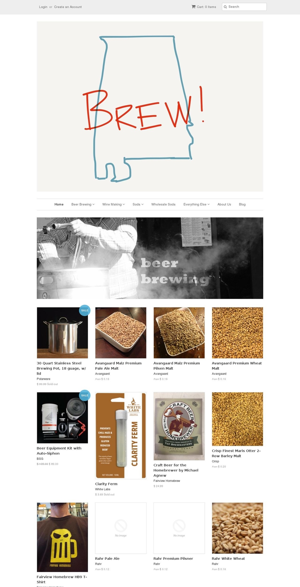 brewalabama.com — Shopify storefront screenshot
