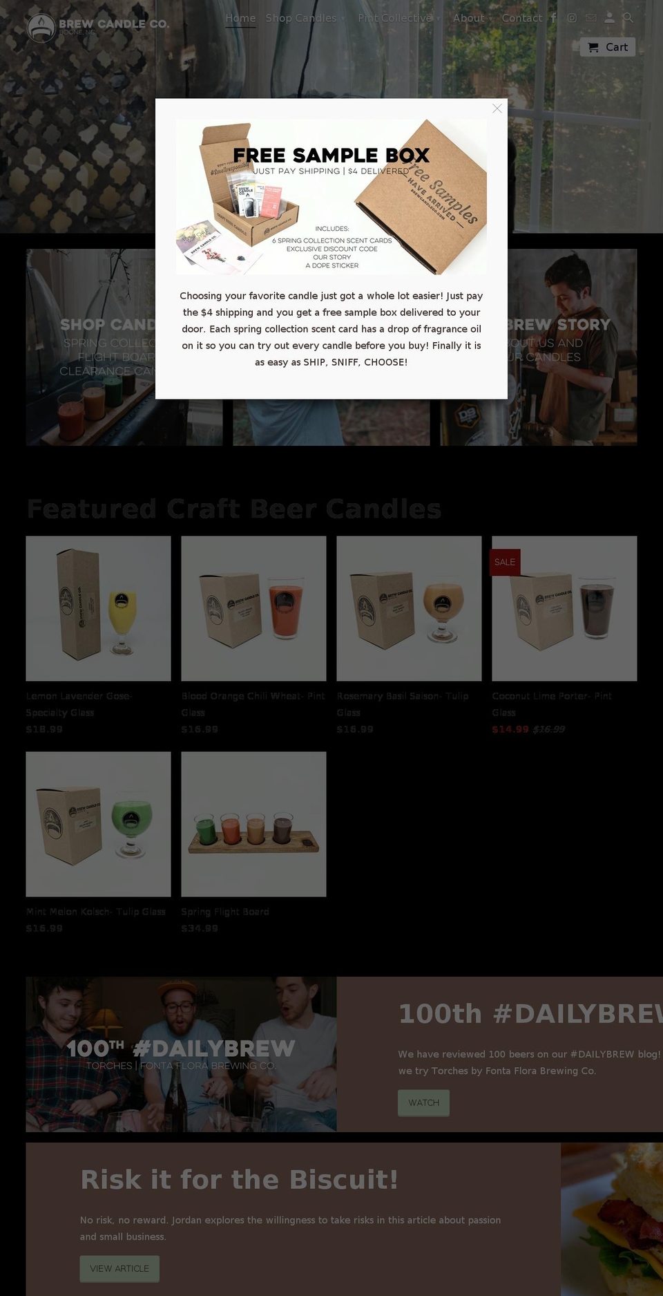 brewcandleco.com — Shopify storefront screenshot