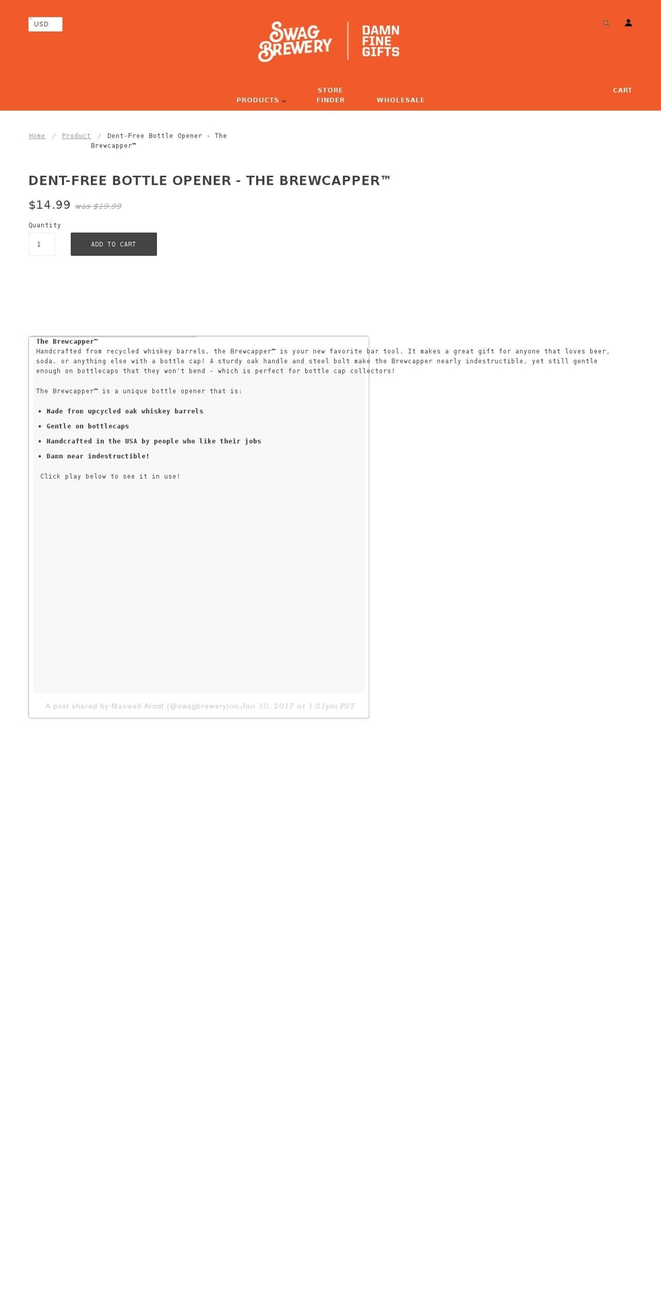 brewcapper.com — Shopify storefront screenshot