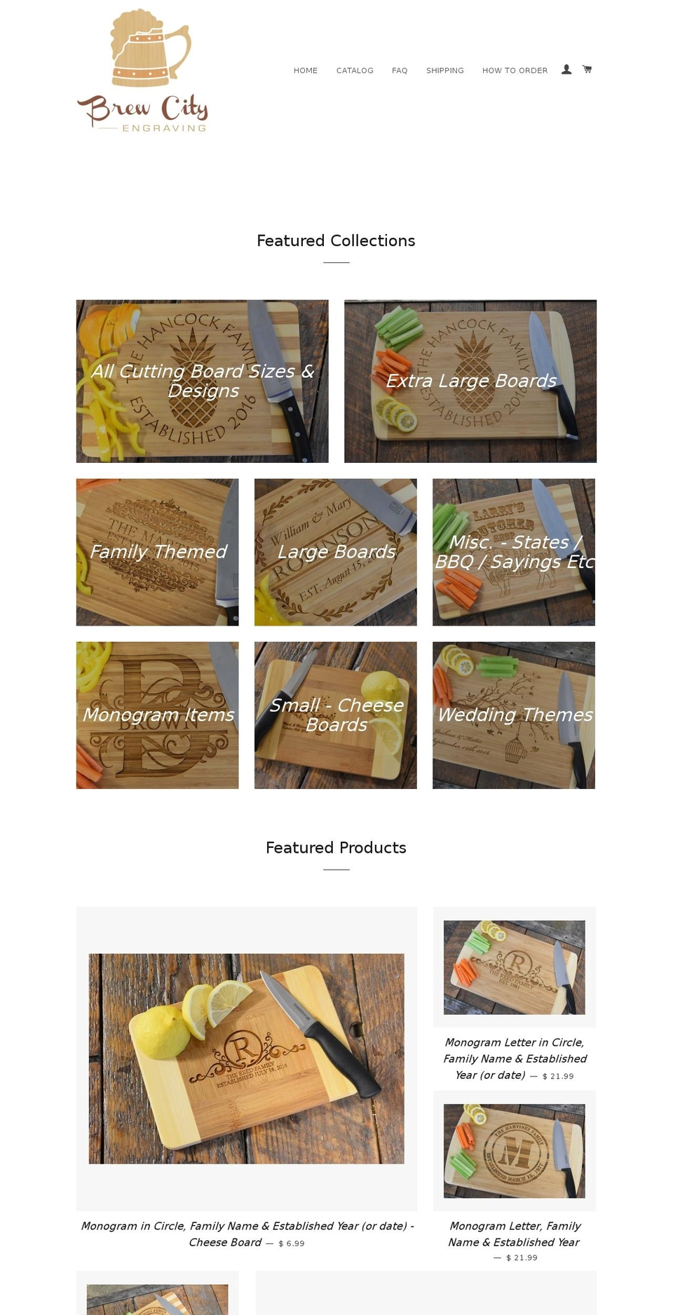 brewcityengraving.com shopify website screenshot