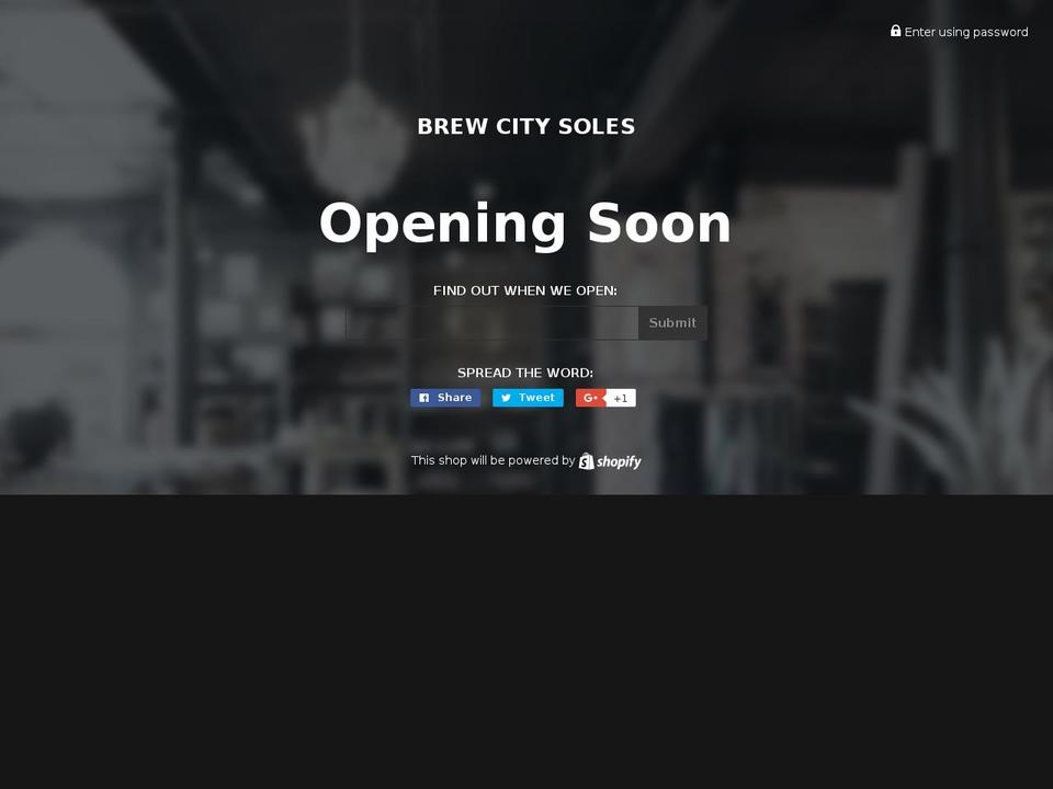 brewcitysoles.com shopify website screenshot