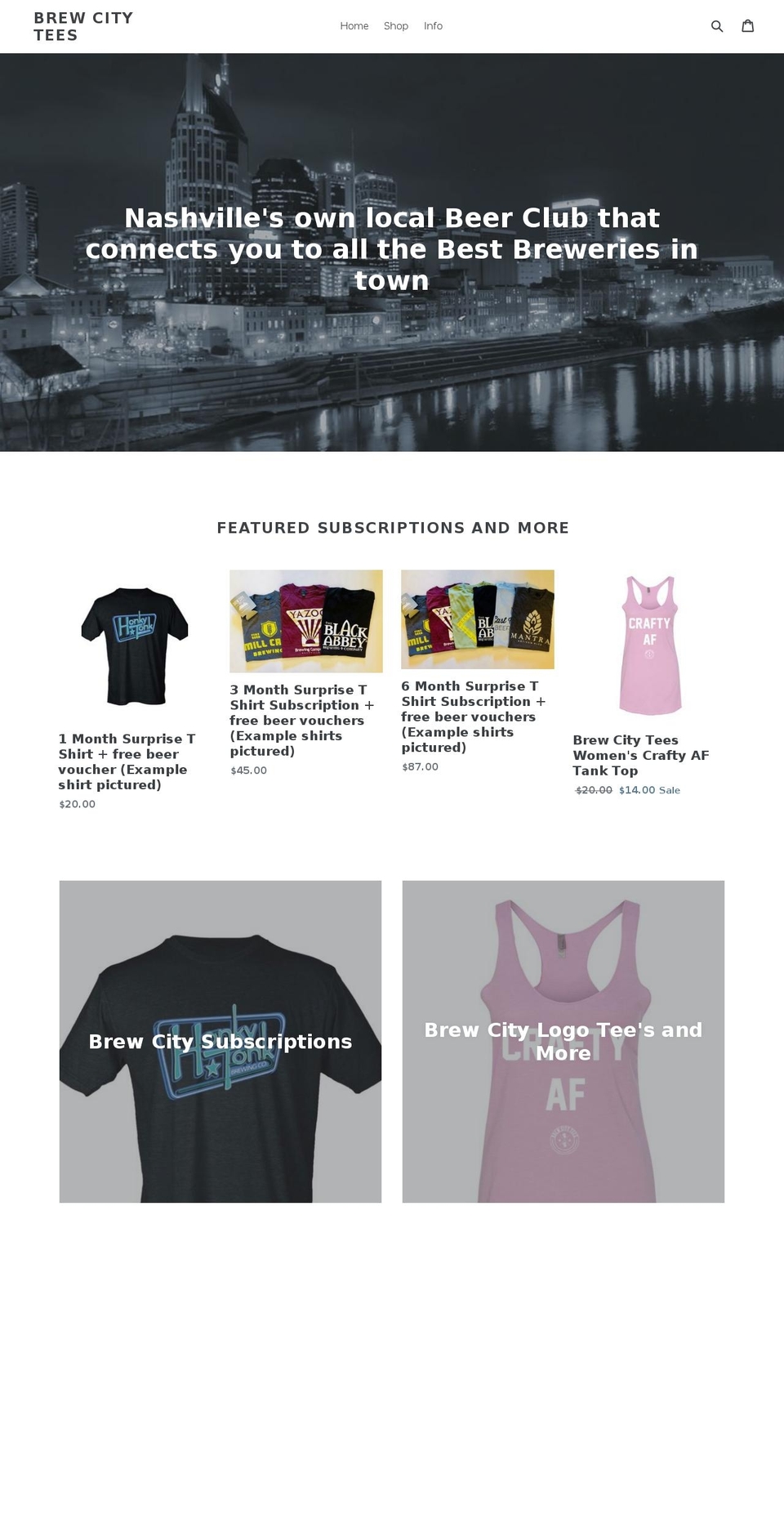 brewcitytees.com — Shopify storefront screenshot