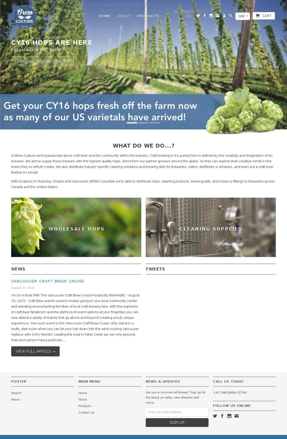 brewculture.com shopify website screenshot