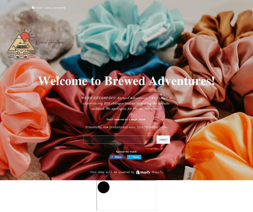 brewedadventures.com shopify website screenshot