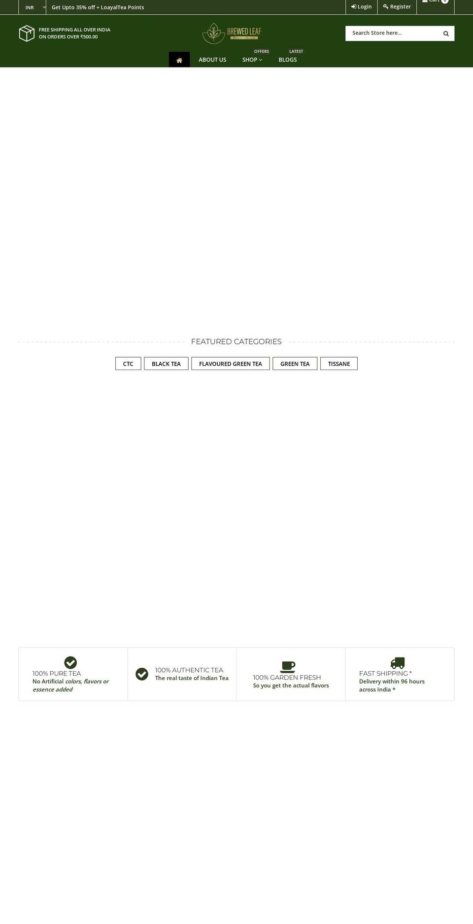 brewedleaf.com shopify website screenshot