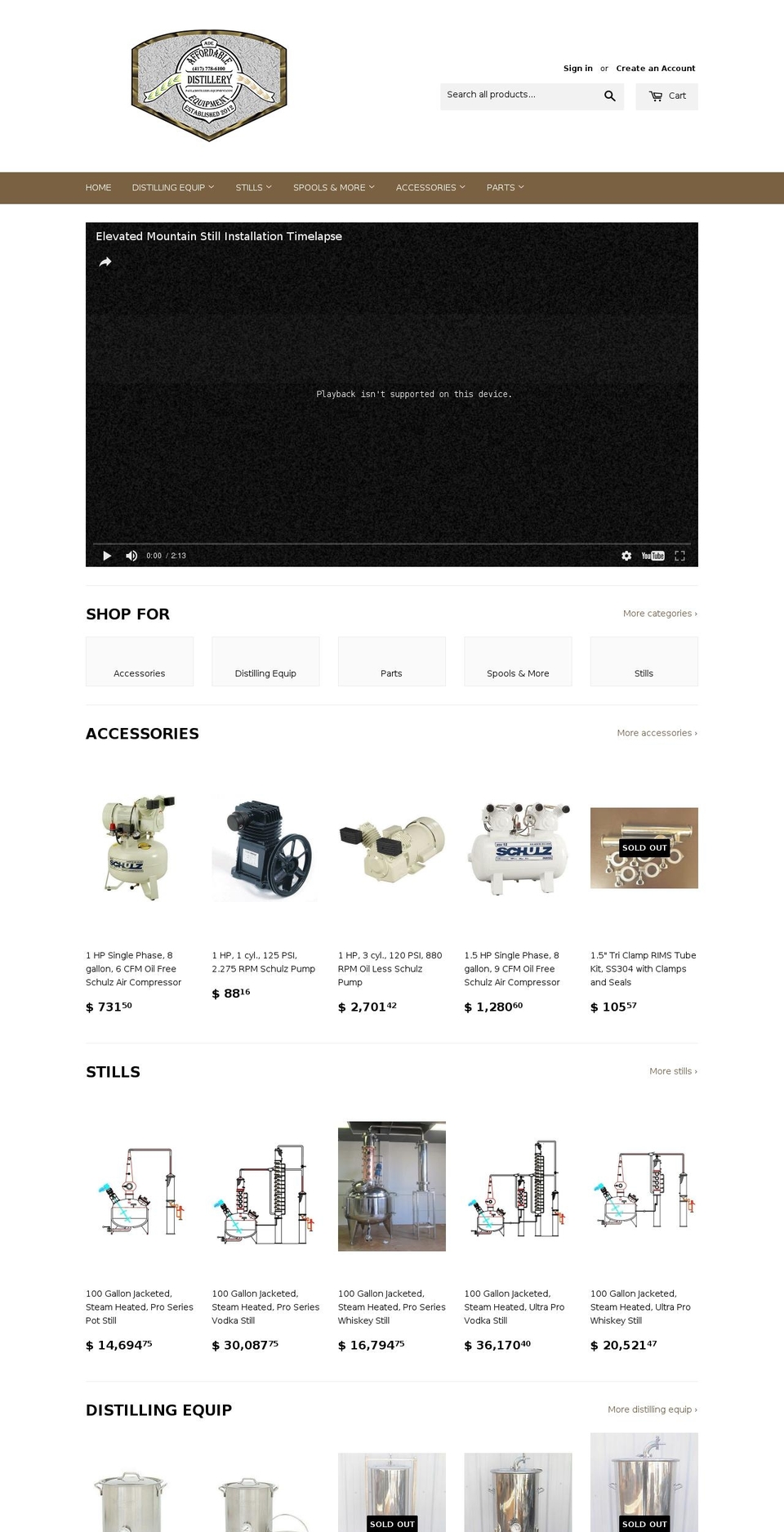 brewery-equipment.biz shopify website screenshot