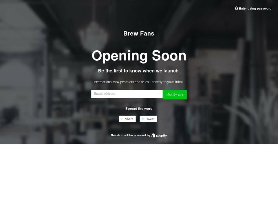 brewfans.com shopify website screenshot