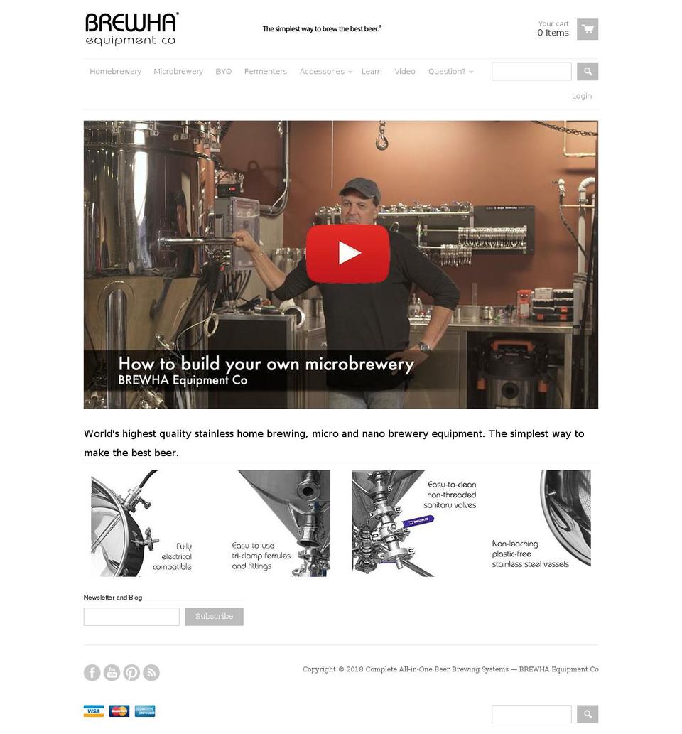 brewhaequipment.ca shopify website screenshot
