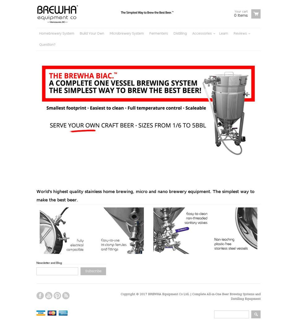 brewhaequipment.com shopify website screenshot